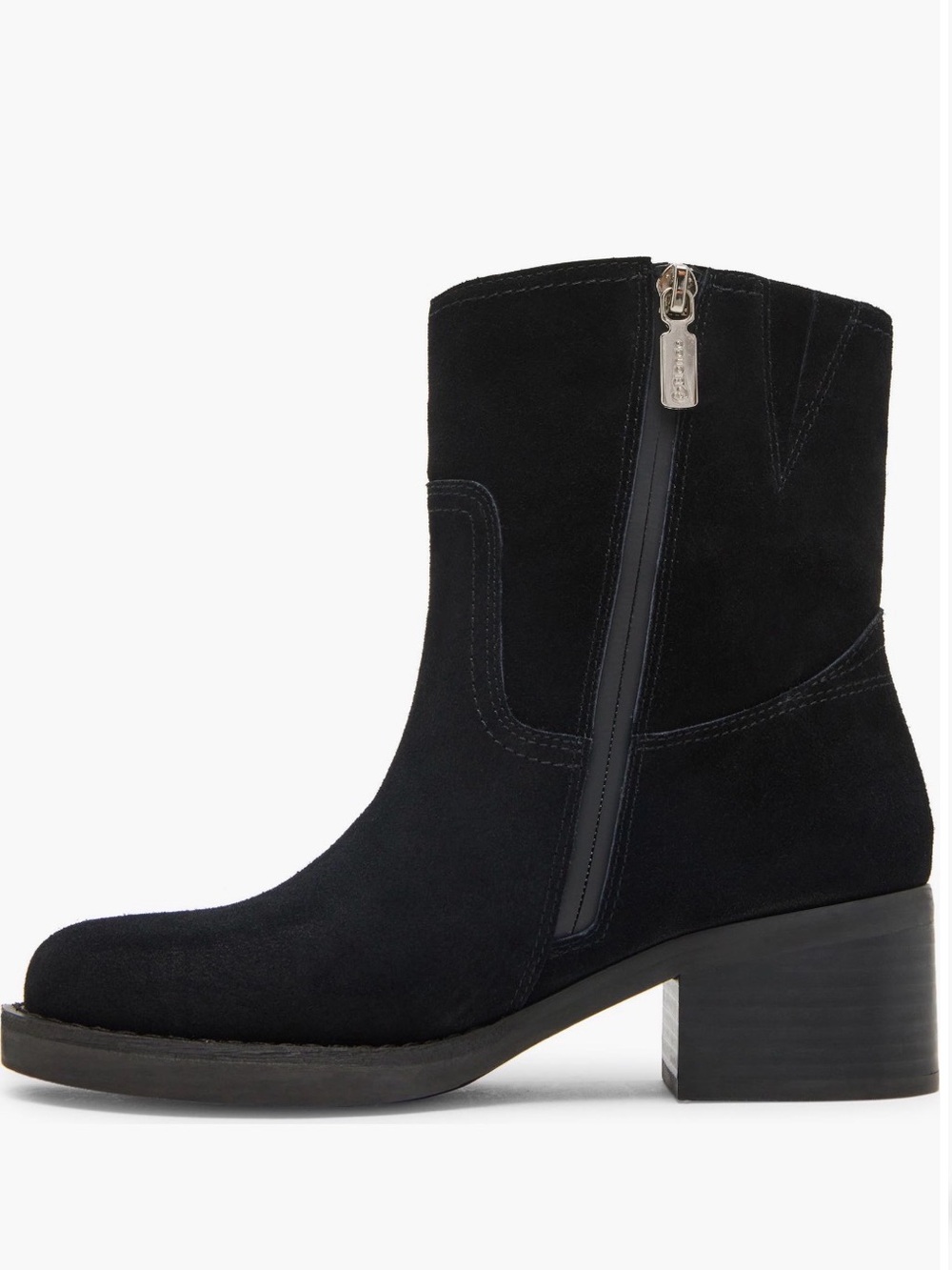 NIB Blondo Chyler Genuine Leather/Suede Zip Bootie Black 7